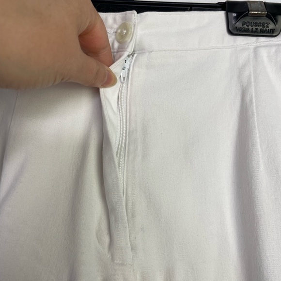 Vintage white cotton straight cropped legs pants - Picture 5 of 5